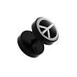 Stainless Steel Fake Plugs - Peace Sign - Sold as a Pair Stainless Steel Fake Plugs - Peace Sign - Sold as a Pair