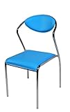 Set of 4 Dining Chairs Retro Style in Light Blue Finish