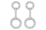 1 Carat Diamond 14K White Gold Drop Earrings By Dalumi
