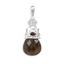 .925 Silver, Rainbow Moonstone, Garnet & Smoky Quartz Pendant