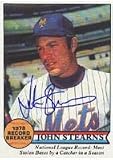 John Stearns, New York Mets, 1979 Topps Record Breaker Autographed Card