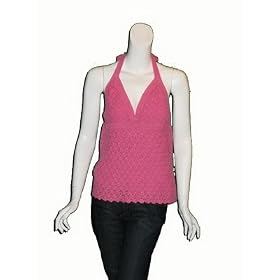 LILLY PULITZER Fifi Crochet Halter Top in Hibiscus Pink