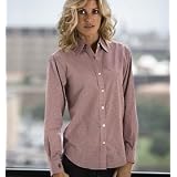 Bill Blass Ladies Wrinkle-Free Checked Broadcloth Long Sleeve Shirt at Bill Blass
