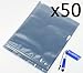 RETON Pack of 50 Antistatic Resealable Bag for HDD and Electronic Device (15x20cm)
