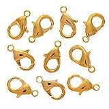 BeautifulGoldPlatedCurvedLobsterClasps15mm(10)