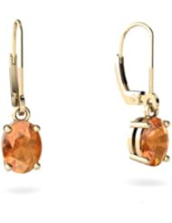 Genuine Fire Opal 14kt Yellow Gold Lever Back Earrings