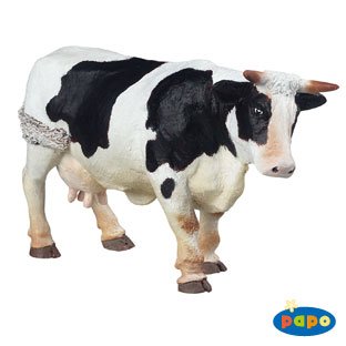 Childrens Toyshop  Toys : Black And White Standing Cow by Papo