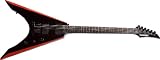 Fernandes Guitars Vortex Deluxe Limited Red Beveled Electric Guitar, Black with red beveles