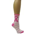 Pink Ribbon Breast Cancer Awareness Relay for Life Crew Socks Great for Fundraising Walk Survivor