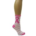 Pink Ribbon Breast Cancer Awareness Relay for Life Crew Socks Great for Fundraising Walk Survivor