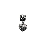 Eve's Addiction Dangling Mom Vintage Heart Bead - Pandora Bead & Bracelet Compatible