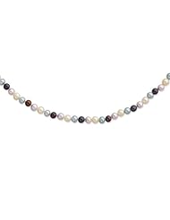 Sterling Silver 6-7mm Multicolor Fw Cultured Pearl Necklace