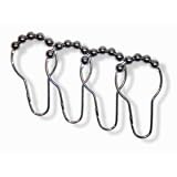 Heavy Duty - Antique Pewter Roller Ball Shower Curtain Rings