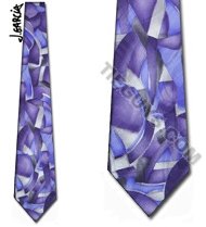 Jerry Garcia Ties Curves and Lines Purple Silk Neck Tie