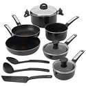 T-Fal Perfect Cook Hard Enamel 12-pc. Set - Black