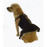 Pet Supplies : Black Velour Dog Holiday Party Dress Size XS