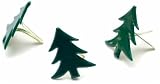 Painted Metal Paper Fasteners 50/Pkg-Dark Green - Trees