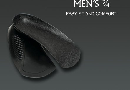 Superfeet 8810 Premium Men's 3/4 Easy-Fit and Comfort Insoles,Black,E - Men's 9.5 - 11