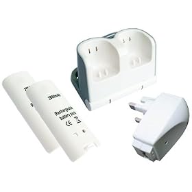 Charging Stand & 2 Rechargeable Batteries For Nintendo Wii With FREE MAINS ADAPTER
