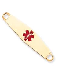 14k Gold Medical Jewelry ID Plate