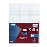 Tops Section Pads, 4 Squares, Quadrille Rule, Letter Size (8.5 x 11), White, 50 Sheets per Pad (35041)