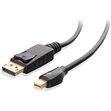 Cable Matters&reg; Gold Plated Mini DisplayPort (Thunderbolt&trade; Port Compatible) to DisplayPort Cable in Black 6 Feet - 4K Resolution Ready