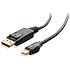Cable Matters&reg; Gold Plated Mini DisplayPort (Thunderbolt&trade; Port Compatible) to DisplayPort Cable in Black 6 Feet - 4K Resolution Ready