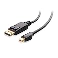 Cable Matters® Gold Plated Mini DisplayPort (Thunderbolt&trade; Port Compatible) to DisplayPort Cable in Black 6 Feet - 4K Resolution Ready