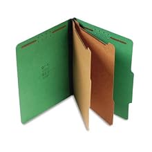 S J Paper S60401 S J Paper Expanding Classification Folder, Ltr, 6-Section, Emerald Green, 15/Box
