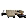 3-Piece Leather Sectional with End Tables By Wholesale Interiors With Silver Shipping
