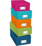 IMAGE OF Whitmor 6754-977-5 Plastic Organizer Boxes Set of 5 Assorted Colors
