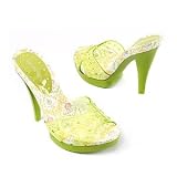 BCBGirls Calypso Platform High Heel Slide, 7.5, Kiwi Punch