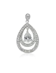 CZ Teardrop Pendant Necklace