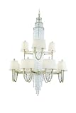 Corbett Lighting 106-024 Antique Silver Leaf Viceroy Two Tier 24 Light Large Chandelier From The Vic