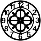 Giant 36 Inch Diameter Hand-crafted Tower Wall Clock (Arabic Numerals, Sword Cross Style)