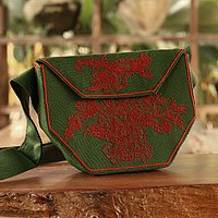 NOVICA Cotton shoulder bag Thai Bouquet