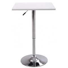 Amstyle Stehtisch Altona Bartisch Bistrotisch 60 x60cm Chrom/Holz h�henverstellbar weiss