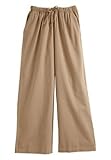 Woman Within Plus Size Tall Cropped Palazzo Denim Pants (Khaki Twill,18 T)