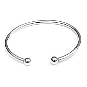 Ball End Cuff Bracelet in Sterling Silver