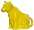 Stoneware Pottery Yellow Sitting Cow Creamer 6"L 5"H, 6oz Set of 2