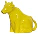 Stoneware Pottery Yellow Sitting Cow Creamer 6"L 5"H, 6oz Set of 2