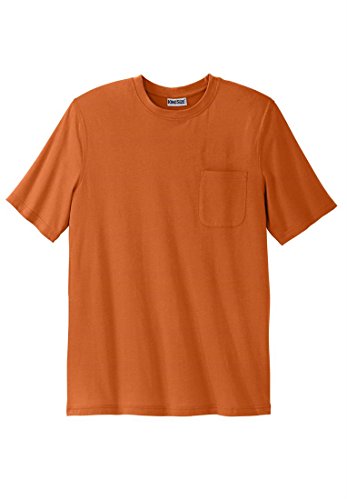 Kingsize Men's Big & Tall Lightweight Crewneck Cotton Tee Shirt With Pocket