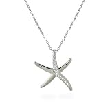 The Sandy Beach CZ Starfish Sterling Silver Necklace