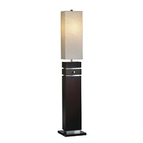 Nova Lighting Waterfall Floor Lamp, Dark Brown/Nickel/Oatmeal