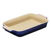 Le Creuset Stoneware 10-1/2 by 7-Inch Rectangular Baking Dish, Cobalt