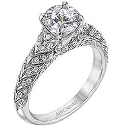 Sales ArtCarved Palladium Comfort Fit Belina Diamond Engagement Ring