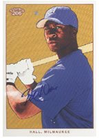 Billy Hall, Milwaukee Brewers, 2002 Topps 206 Autographed Card