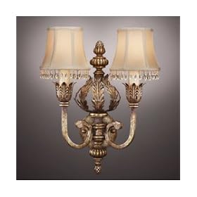 Fine Art Lamps Midsummer Nights Dream 213350 Small Glass 2-LT 120w (17"H x 14"W) Sconce Lighting
