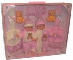 Click here for 2 Pack Baby Dolls With Crib Cloths Set And Toy Bea... prices