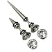 Stainless Steel Fake Expander with Clear CZ - Long Design - Sold as a Pair